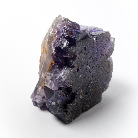 Large dark purple fluorite crystal cube with pyrite inclusions from Illinois - Picture 1 of 6